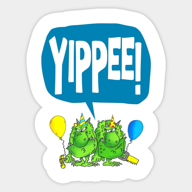 Yippee (white) Sticker by brendanjohnson